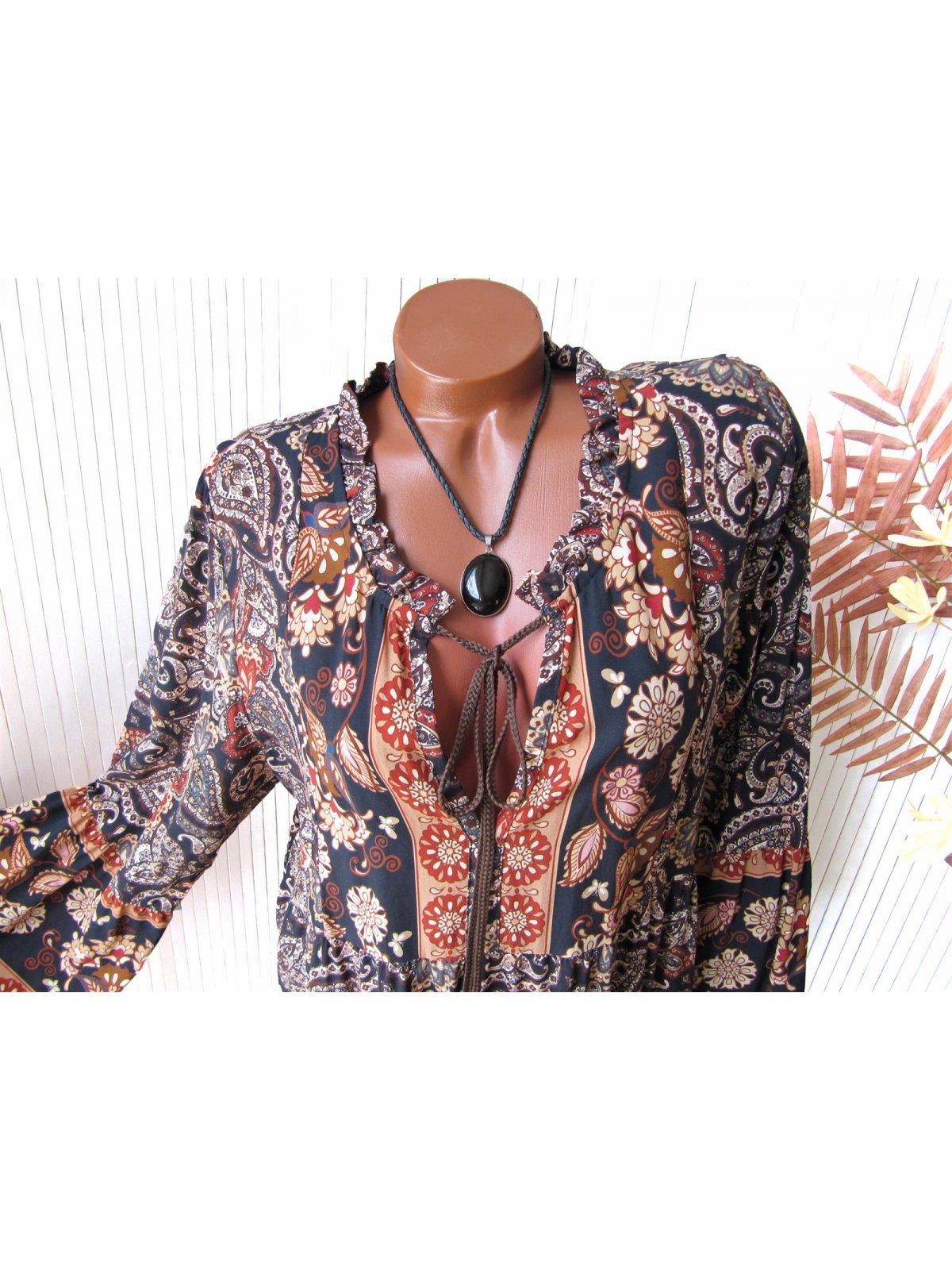 Ibiza Boho Hippie Kleid HÃ¤ngerchen Tunika Paisley 36 38 40 42 br