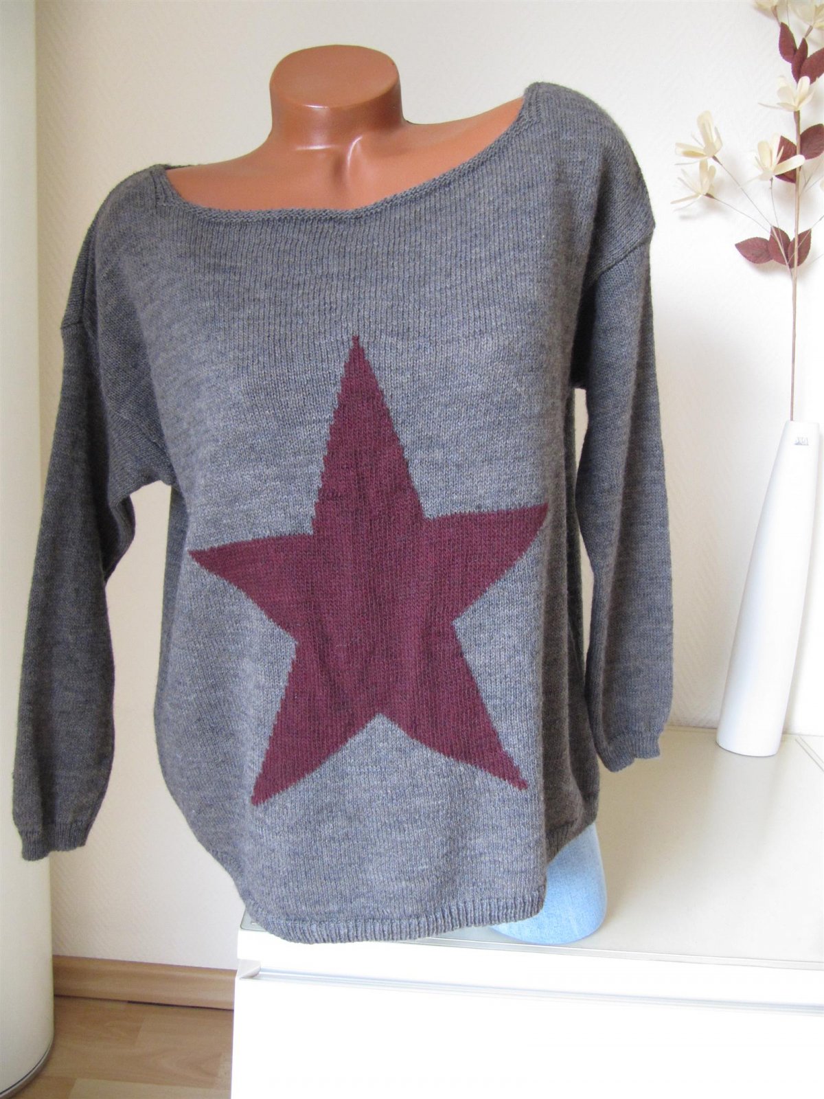 Oversize Strick Pullover Pulli Tunika Star Stern 20% ...