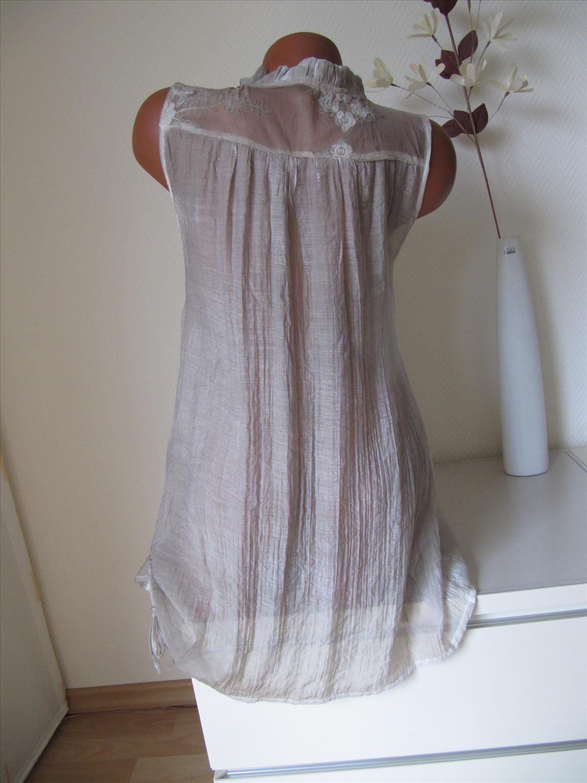 Spitzenkleid Kleid Tunika Spitze Raffband 47 Seide Rosette Beige 36 